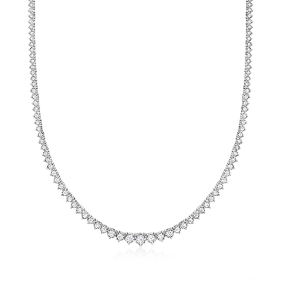 Ross-simons Lab-grown Diamond Graduated Tennis Necklace In Sterling Silver In Multi