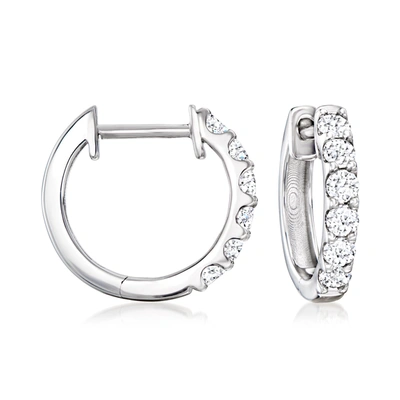 Ross-simons Lab-grown Diamond Hoop Earrings In Sterling Silver In White