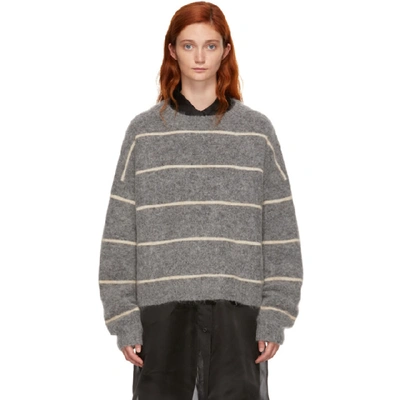 Acne Studios Mohair Striped Sweater Grey/beige