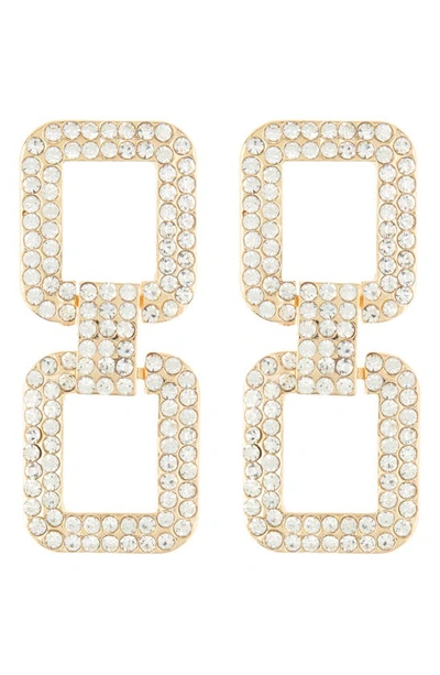 Cara Crystal Double Link Drop Earrings In Gold
