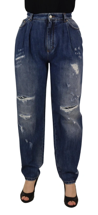 Dolce & Gabbana High Waist Skinny Denim Jeans - Chic Blue Women's Washed