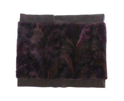 Dolce & Gabbana Purple Mink Fur Scarf Foulard Neck Women's Wrap