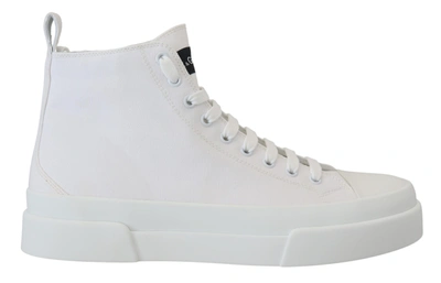 Dolce & Gabbana Elegant High Top Canvas Men's Sneakers In White