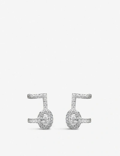 Messika Glam'azone 18ct White-gold And Pavé Diamond Earrings