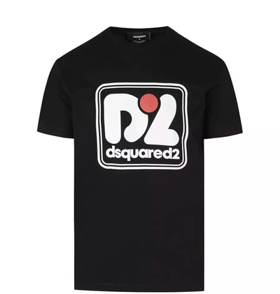 Dsquared² Elevate Your Style With A Chic Black Crew Neck Men's Tee