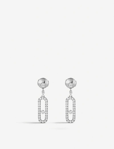 Messika Move Uno 18ct White-gold And Diamond Earrings