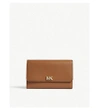 Michael Michael Kors Logo Leather Carryall Wallet In Acorn