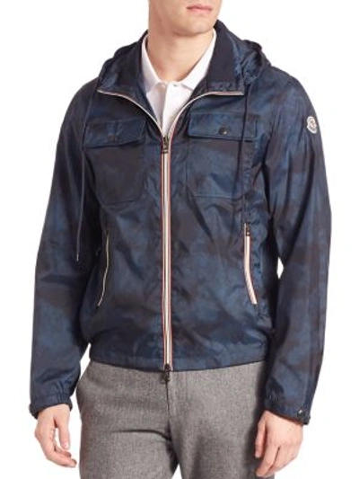 Moncler Lyon Camo-print Jacket In Navy | ModeSens