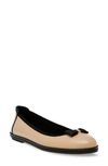 Anne Klein Eve Grosgrain Flat In Nude Black