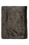 Northpoint Solid Lux Velvet Throw Blanket In Midnight