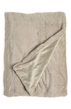 Northpoint Reversible Faux Fur Throw Blanket In Oatmeal
