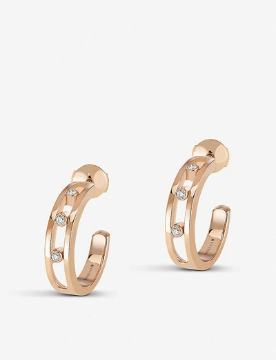 Messika Move 18ct Rose-gold And Diamond Hoop Earrings In Pink