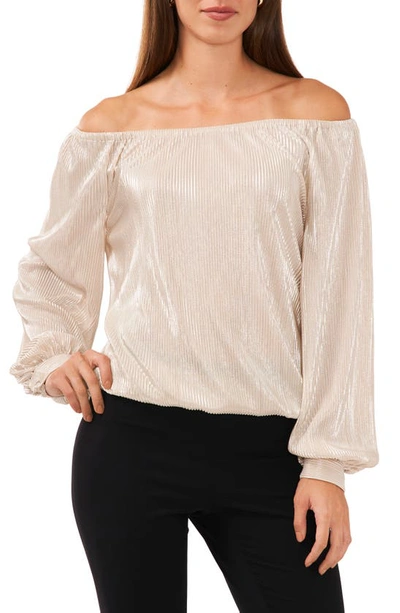 Halogen Off The Shoulder Balloon Sleeve Top In Antique White