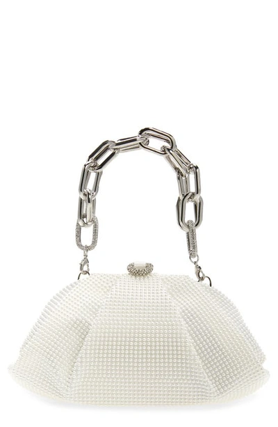 Judith Leiber Gemma Crystal Clutch In White