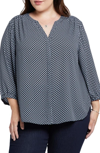 Nydj Semisheer Pintuck Blouse In Diamond Peak