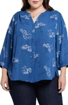 Nydj Semisheer Pintuck Blouse In Verona Park