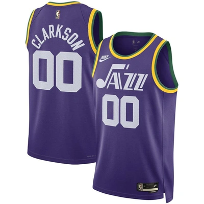 Nike Unisex  Jordan Clarkson Purple Utah Jazz Swingman Replica Jersey