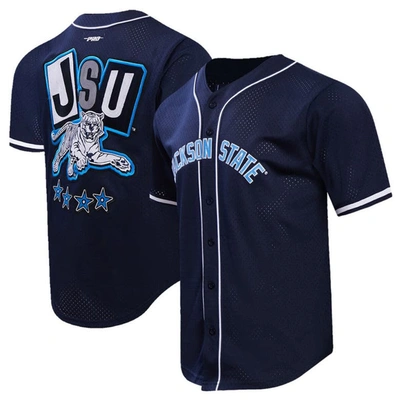 Pro Standard Navy Jackson State Tigers Homecoming Mesh Button-down Shirt