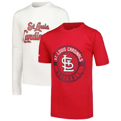 Stitches Kids' Big Boys  Red, White St. Louis Cardinals T-shirt Combo Set In Red,white