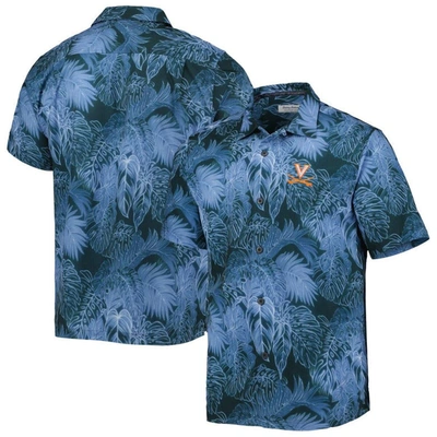 Tommy Bahama Navy Virginia Cavaliers Coast Luminescent Fronds Islandzone Button-up Camp Shirt