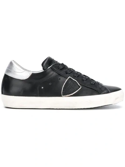 Philippe Model Paris Black Silver Leather Sneakers