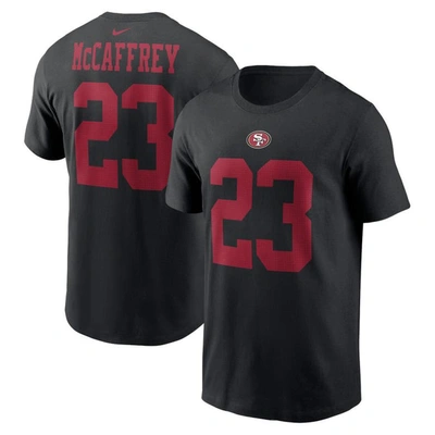 Nike Men's  Christian Mccaffrey Black San Francisco 49ers Player Name And Number T-shirt
