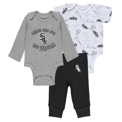 Wear By Erin Andrews Babies' Newborn & Infant  Grey/white/black Chicago White Sox Three-piece Turn Me Around