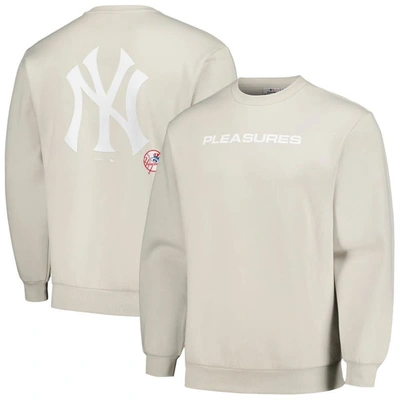 Pleasures Grey New York Yankees Ballpark Pullover Sweatshirt