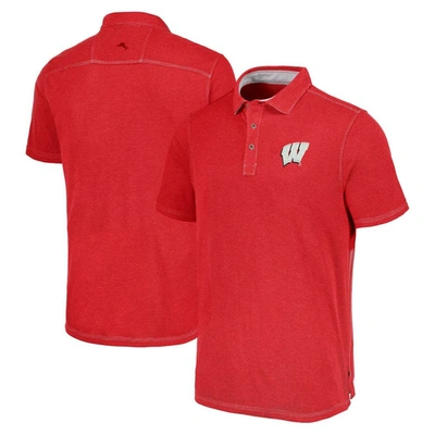Tommy Bahama Red Wisconsin Badgers Paradiso Cove Polo