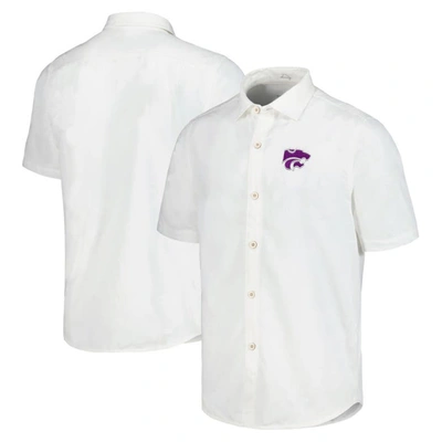 Tommy Bahama White Kansas State Wildcats Coconut Point Palm Vista Islandzone Camp Button-up Shirt