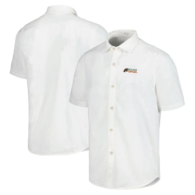 Tommy Bahama White Florida A&m Rattlers Coconut Point Palm Vista Islandzone Camp Button-up Shirt