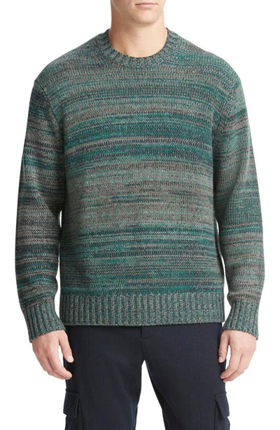 Vince Men's Marled Cashmere-wool Sweater In Olive Cove Combo