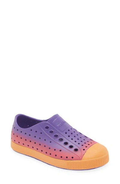 Native Shoes Kids' Jefferson Ombré Sugarlite Slip-on Trainer In Ultra Violet/ Apricot Orange