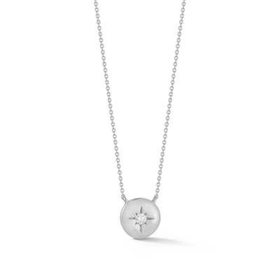Dana Rebecca Designs Cynthia Rose Starburst Disc Necklace In White Gold