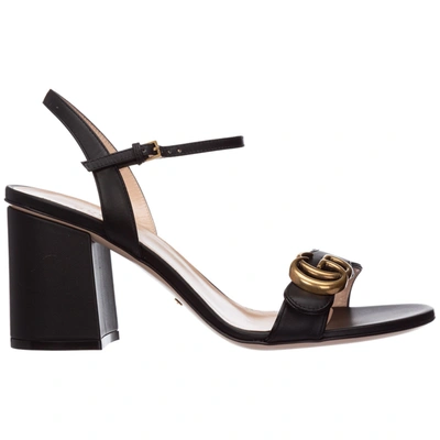Gucci Gg Marmont Sandals In Black