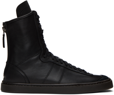 Lemaire Black Linoleum Boxing Sneakers In Schwarz