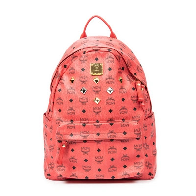 Mcm Large Front Studs Stark Backpack In Pink