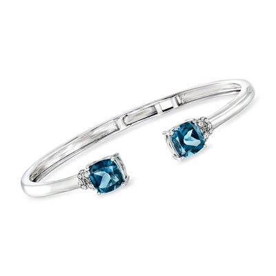 Ross-simons London Blue And White Topaz Cuff Bracelet In Sterling Silver