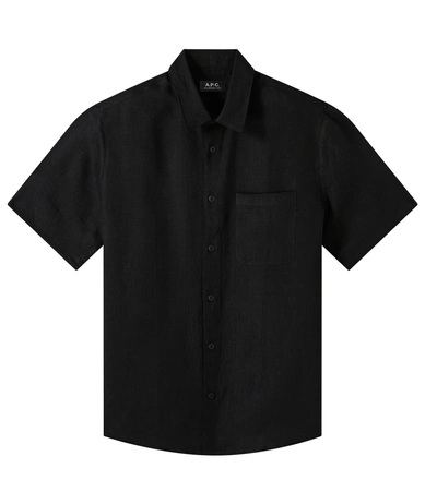 Apc Bellini Logo Short-sleeve Shirt In Black
