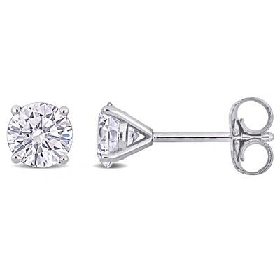 Mimi & Max 1ct Tdw Lab-grown Diamond Stud Earrings In 14k White Gold In Silver