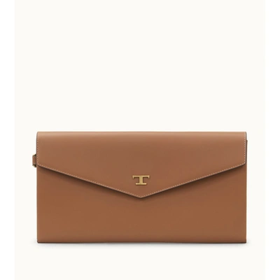 Tod's Pouch In Leather Maxi In Brown