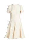 Valentino Wool And Silk-blend Dress In Ivory