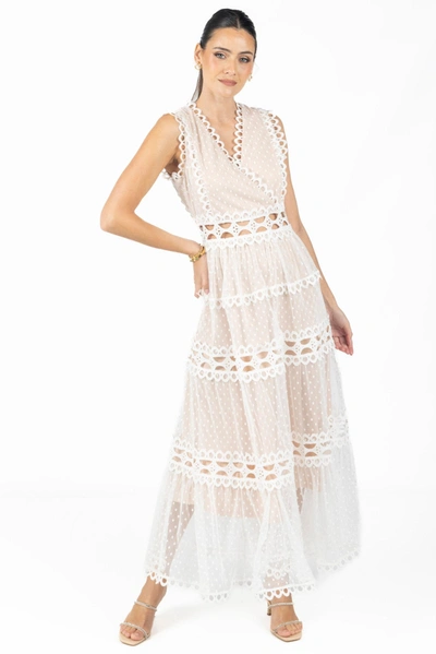 Akalia Blair White Lace Maxi Dress