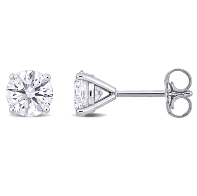 Mimi & Max 1 1/2ct Tdw Lab-grown Diamond Stud Earrings In 14k White Gold In Silver