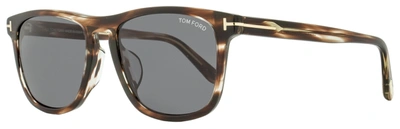 Tom Ford Unisex Rectangular Sunglasses Tf930f Gerard-02 56a Brown Melange 56mm
