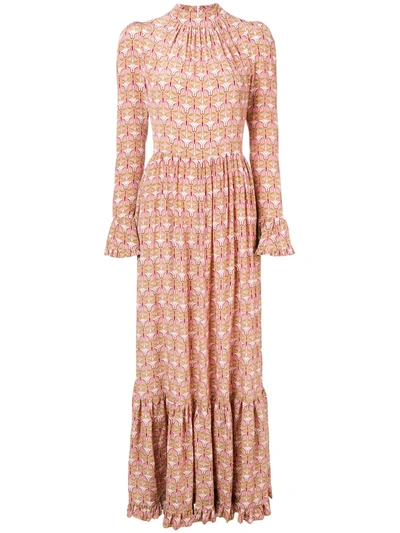 La Doublej Geometric Print Dress In Libellule Rosa