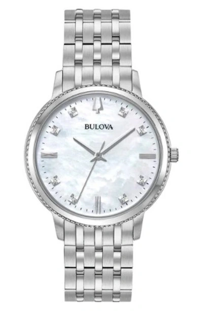 Bulova Diamond Bracelet Strap Watch, 32mm In Silver-tone