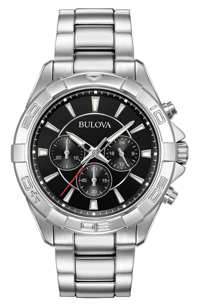 Bulova Bracelet Strap Chronograph Watch, 43mm In Silver-tone