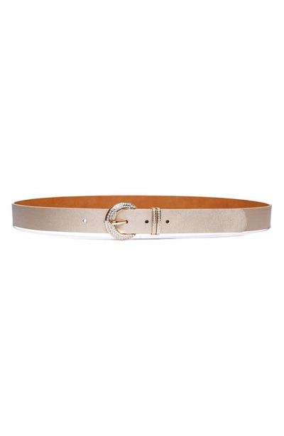 Linea Pelle Rhinestone Buckle Belt In Metallic G