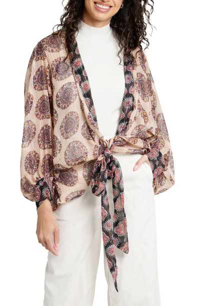 Saachi Medallion Print Topper In Black